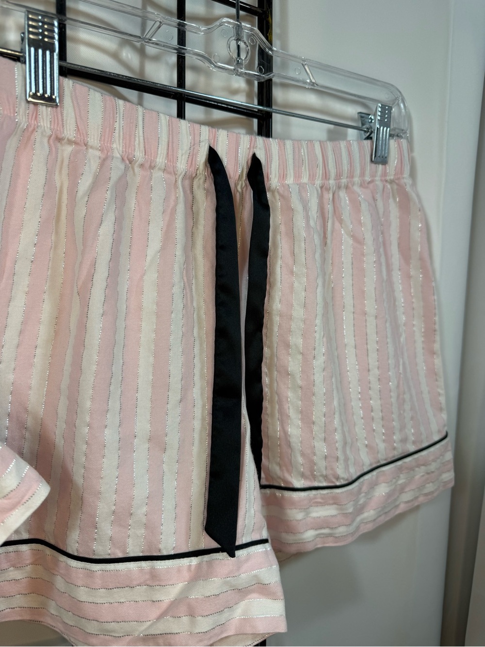 Victorias Secret Pink Stripe Short Pajama Set with Black Trim - Picture 5 of 10